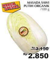 Promo Harga Sawi Putih per 100 gr - Giant