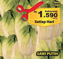 Promo Harga Sawi Putih per 100 gr - Giant