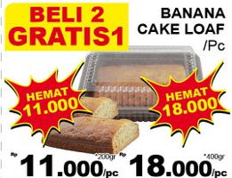 Promo Harga Banana Cake Loaf 200 gr - Giant