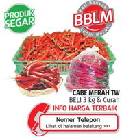 Promo Harga Cabe Merah Keriting Curah 3 kg - Lotte Grosir