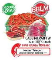 Promo Harga Cabe Merah TW per 3 kg - Lotte Grosir