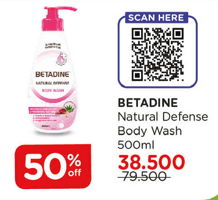 Promo Harga BETADINE Natural Defense Body Wash 500 ml - Watsons