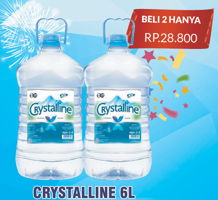 Promo Harga CRYSTALLINE Air Mineral per 2 botol 6 ltr - Hypermart