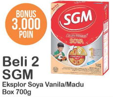 Promo Harga SGM Eksplor Soya Madu, Soya Vanila per 2 box 700 gr - Alfamart