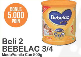 Promo Harga BEBELAC 3 / 4 Susu Pertumbuhan Madu, Vanila 800 gr - Alfamart