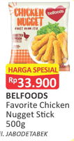 Promo Harga BELFOODS FAVORITE Chicken Nugget Stick 500 gr - Alfamart