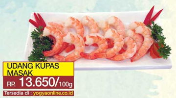 Promo Harga Udang Kupas Masak per 100 gr - Yogya