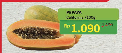 Promo Harga Pepaya California per 100 gr - Alfamidi