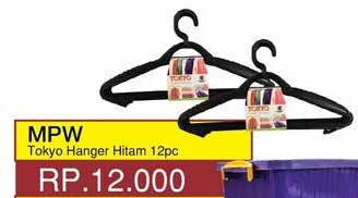 Promo Harga MPW Tokyo Hanger Hitam 12 pcs - Yogya