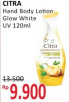 Promo Harga CITRA Hand Body Lotion Natural Glowing White 120 ml - Alfamidi