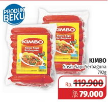 Promo Harga KIMBO Sosis Sapi Serbaguna 792 gr - Lotte Grosir
