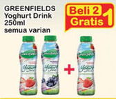 Promo Harga GREENFIELDS Yogurt Drink All Variants 250 ml - Indomaret