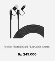 Promo Harga FEELTEK Android Fast Charging Multi-Plug Cable - Erafone