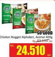 Promo Harga SO GOOD Chicken Nugget Alphabet, Animal 400 gr - Hari Hari