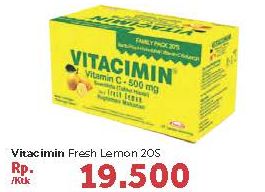 Promo Harga VITACIMIN Tablet Vitamin C Lemon 20 pcs - Carrefour
