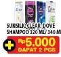 Promo Harga SUNSILK SUNSILK/CLEAR/DOVE Shampoo 320ml/340ml - Hypermart
