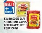 Promo Harga KIMBO KIMBO Sosis Sapi Serbaguna/Bratwurst 500gr - Hypermart