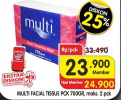 Promo Harga MULTI Facial Tissue 700 gr - Superindo