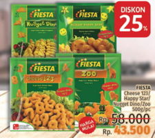 Promo Harga FIESTA Nugget Cheese 123, Dino, Zoo, Happy Star 500 gr - LotteMart