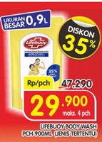 Promo Harga LIFEBUOY Body Wash 900 ml - Superindo