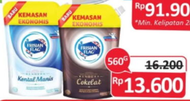 Promo Harga FRISIAN FLAG Susu Kental Manis Cokelat, Putih 560 gr - Alfamidi