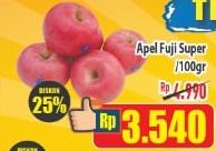 Promo Harga Apel Fuji Super per 100 gr - Hypermart
