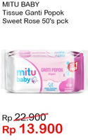 Promo Harga MITU Baby Wipes Sweet Rose 50 pcs - Indomaret