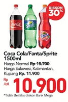 Promo Harga Coca Cola/Fanta/Sprite 1500 ml - Carrefour
