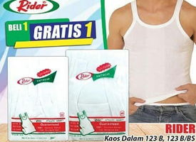 Promo Harga RIDER Kaos Dalam 123B, 123B/BS - Hari Hari