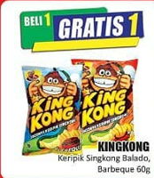 Promo Harga KINGKONG Keripik Singkong Balado, Barbeque 60 gr - Hari Hari