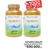 Promo Harga NATURES HEALTH Squalene 1000mg 100 pcs - Guardian