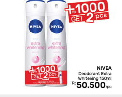 Promo Harga NIVEA Deo Spray Extra Whitening 150 ml - Guardian