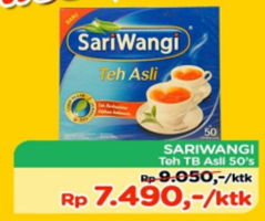 Promo Harga SARIWANGI Teh Asli 50 pcs - TIP TOP