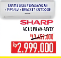 Promo Harga SHARP AH-A5VEY | AC 1/2PK - Hypermart