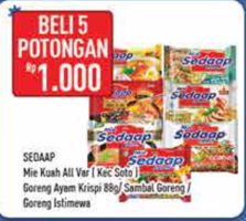 Promo Harga SEDAAP SEDAAP Mie Kuah/Mie Goreng - Hypermart