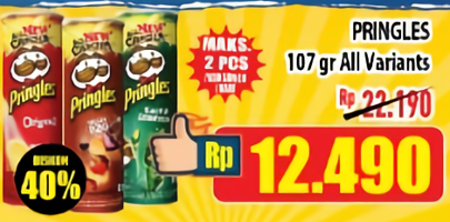 Promo Harga PRINGLES Potato Crisps All Variants 107 gr - Hypermart