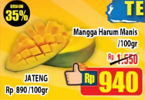 Promo Harga Mangga Harum Manis per 100 gr - Hypermart
