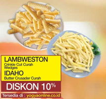 Promo Harga LAMBWESTON Crinkle Cut Curah Wedges / IDAHO Butter Crusader Curah - Yogya