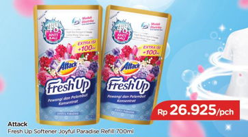 Promo Harga ATTACK Fresh Up Softener Joyfull Paradise 700 ml - TIP TOP