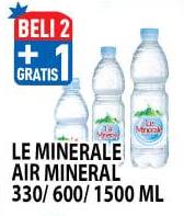 Promo Harga LE MINERALE LE MINERALE Air Mineral 330ml/600ml/1500ml - Hypermart