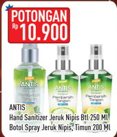 Promo Harga ANTIS ANTIS Hand Sanitizer 250ml/200ml - Hypermart