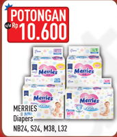 Promo Harga MERRIES Tape NB24, S24, M38, L32 - Hypermart