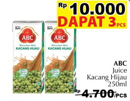 Promo Harga ABC Sari Kacang Hijau per 3 pcs 250 ml - Giant