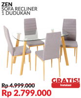 Promo Harga COURTS Stronje Dining Set - Courts