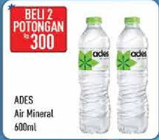 Promo Harga ADES Air Mineral per 2 botol 600 ml - Hypermart