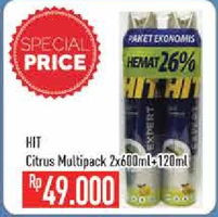 Promo Harga HIT Aerosol Citrus per 2 kaleng 600 ml - Hypermart