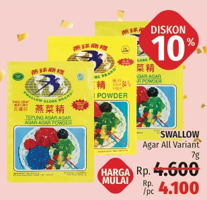 Promo Harga DOUBLE SWALLOW Agar Agar Powder All Variants 7 gr - LotteMart