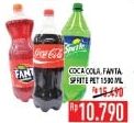 Promo Harga Coca Cola/Fanta/Sprite 1500 ml - Hypermart