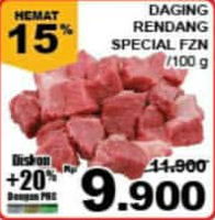 Promo Harga Daging Rendang Frozen per 100 gr - Giant