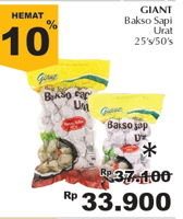 Promo Harga GIANT Bakso Sapi Urat 25 pcs - Giant